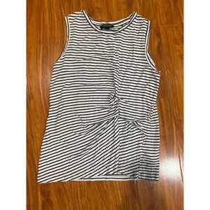 Banana Republic Soft Stretch Modal Knit White Stripe Sleeveless Tank Top Women S